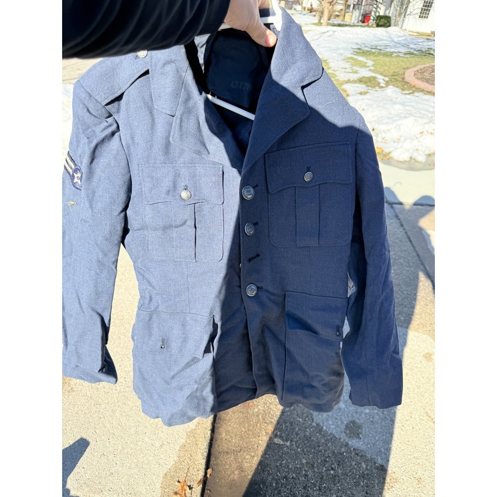 US Air Force Enlisted Dress‎ Coat Blue Wool w Ribbons Staff Sergeant 38R